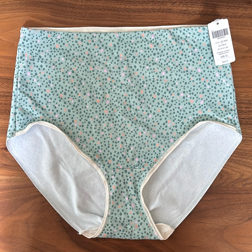 NWT Soma Retro Brief in Petite Dot Jade (XL)